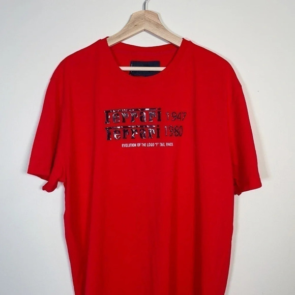 FERRARI | OFFICIAL  PRODUCT RED BRAND LOGO TSHIRT - Picture 2 of 10